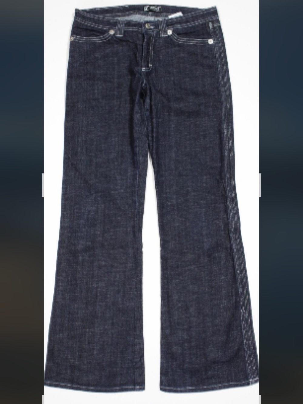 Versace Dark Indigo Wide-Leg Flare Jeans